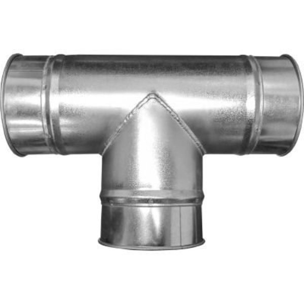 Us Duct US Duct Clamp Together T Branch 4-4-4, 4" Diameter, Galvanized, 18 Gauge RBT0490.G18